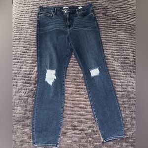 Good American Dark Blue Distressed Skinny Jeans